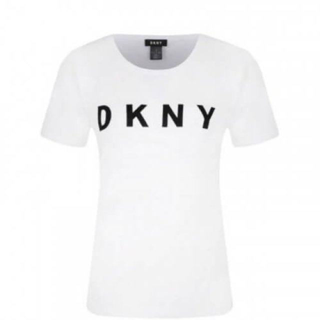 تي شيرت دكني ابيض بشعار اسود Dkny 1 تي شيرت دكني ابيض بشعار اسود Dkny