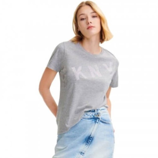 تي شيرت دكني رمادي dkny